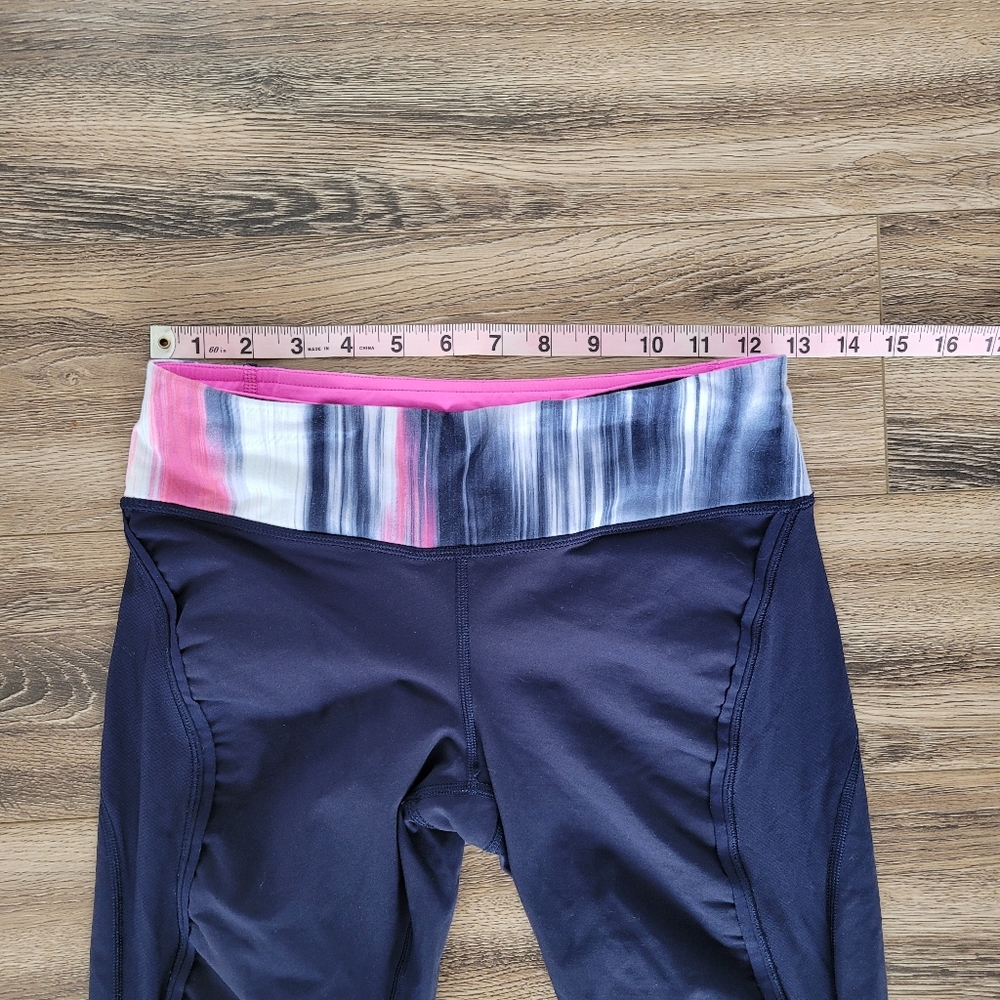 Lululemon Run Fast and Free Crop Capri Leggings Deep Indigo Size 6 Mirage - Picture 10 of 13